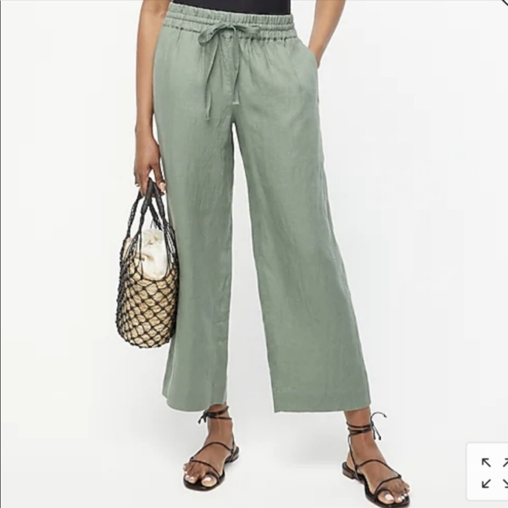NWT jcrew seaside linen wide leg m l tall